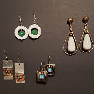 Lot of 4 Pair Pierced Dangle Fashion Earrings
